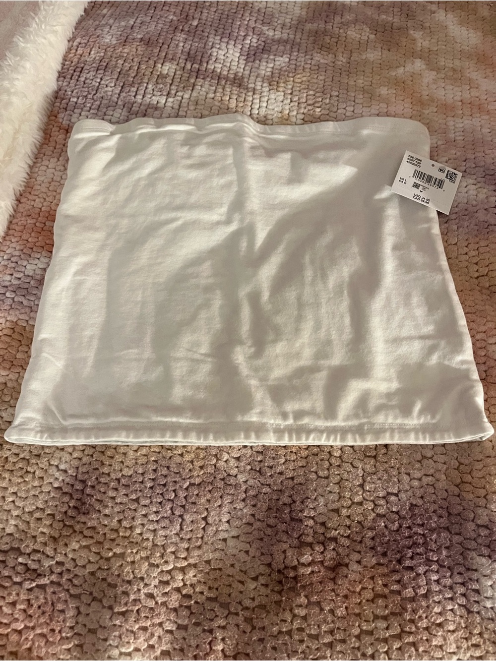 American Eagle reversible Tube Top/white one side/light heather gray other side